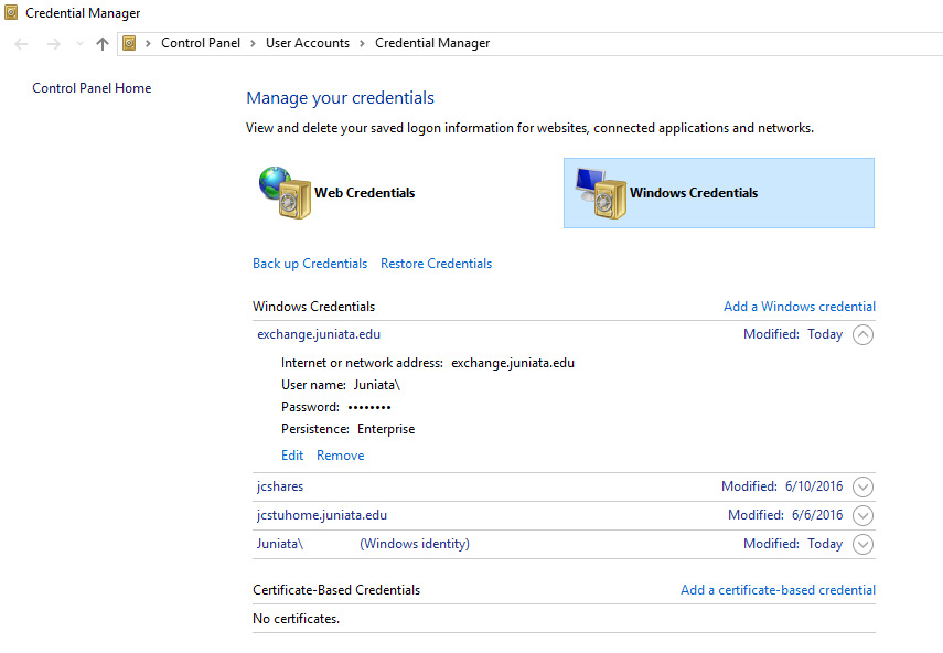 Windows Credential Manager