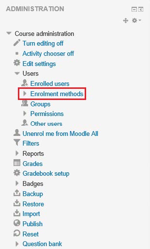 Enrollment Method Menu Option